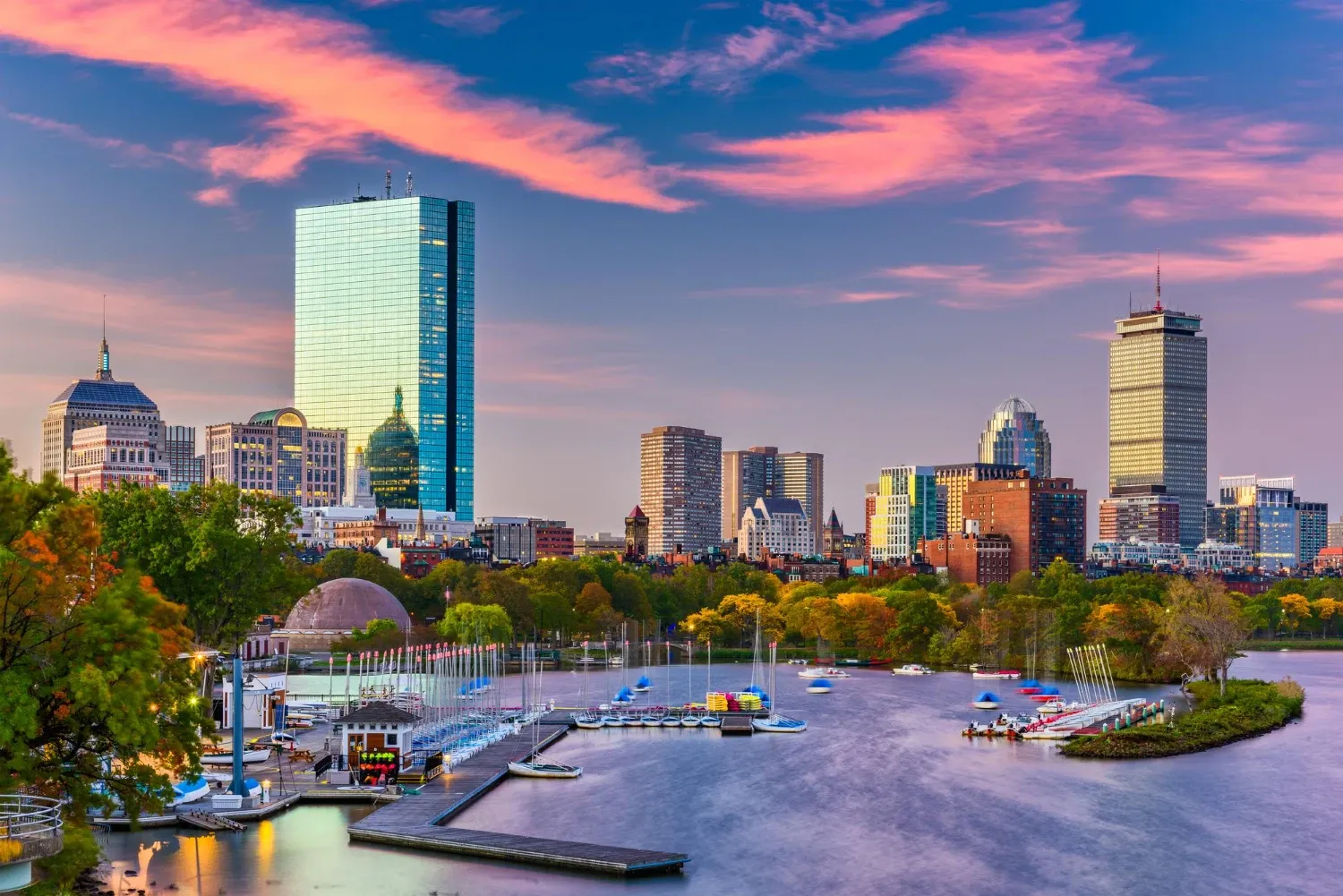 Boston skyline along the Charles River