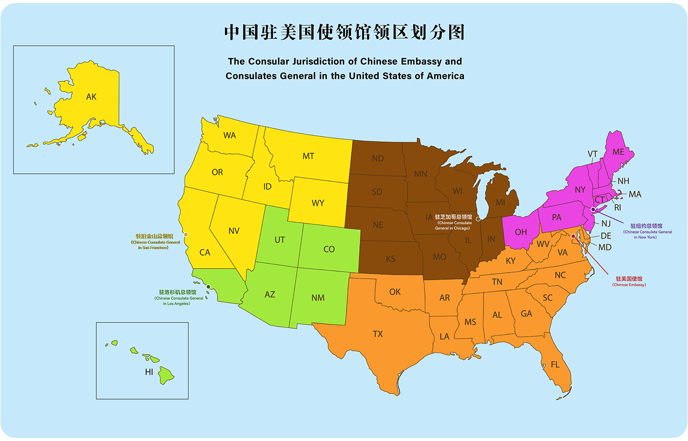 China's visa jurisdiction map